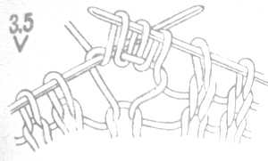 вязание спицами - провязывание петли из одной три