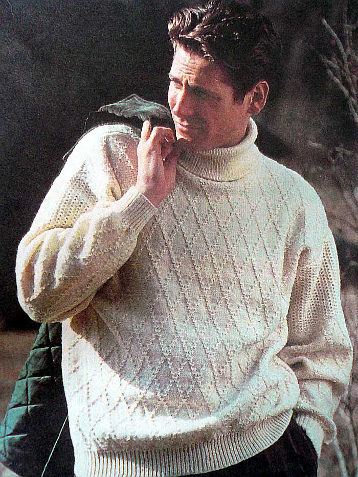 вязание спицами - вязаный пуловер мужской