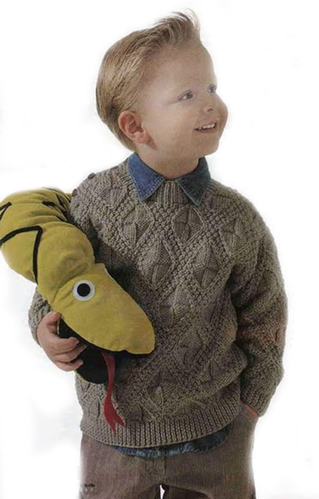 Пуловер для мальчика вязаный спицами